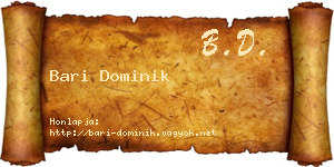 Bari Dominik névjegykártya